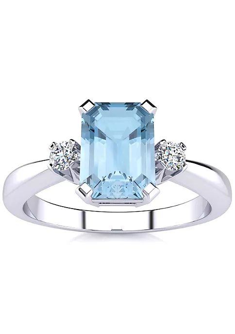 Coupon โญ 2 1/2cttw Octagon Shape Aquamarine and Diamond Ring In Sterling Silver by Belk & Co. ๐ 6 Coupon โญ 2 1/2cttw Octagon Shape Aquamarine and Diamond Ring In Sterling Silver by Belk & Co. ๐ - Image 6