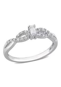 Best reviews of ๐ Lab Created 1/5 ct. t.g.w. Created White Sapphire and 1/10 ct. t.w. Diamond Open Infinity Ring in Sterling Silver by Belk & Co. ๐