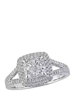 Cheap ✨ 2 ct. t.w. Diamond Double Halo Engagement Ring in 14K White Gold by Belk & Co. 🤩 -DealsBelk & Co. Store Belk 15898