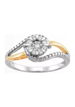 Top 10 🎁 1/5 ct. t.w. Diamond Swirl Ring in 14K Yellow Gold over Sterling Silver by Belk & Co. ✨ -DealsBelk & Co. Store Belk 15915