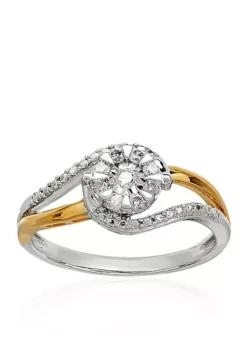 Top 10 🎁 1/5 ct. t.w. Diamond Swirl Ring in 14K Yellow Gold over Sterling Silver by Belk & Co. ✨ -DealsBelk & Co. Store Belk 15916