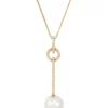 Discount ✨ 1/6 ct. t.w. Diamond and Pearl Necklace in 14K Yellow Gold by Belk & Co. ❤️