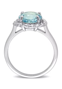 Discount 😉 3 1/2 CT TGW Sky Blue Topaz Halo Ring in Sterling Silver by Belk & Co. 😍 -DealsBelk & Co. Store Belk 15948