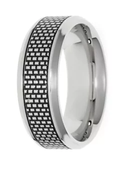 Deals ⌛ Mens Stainless Steel Ring with Textured Center by Belk & Co. 😍 -DealsBelk & Co. Store Belk 15958