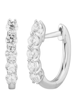 Flash Sale ✔️ 1/2 ct. t.w. Diamond Hoop Earrings in 10K White Gold by Belk & Co. ⌛