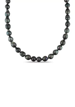 Promo 🎁 9-11 MM Black Tahitian Pearl Strand with 14k White Gold Ball Clasp by Belk & Co. ⭐