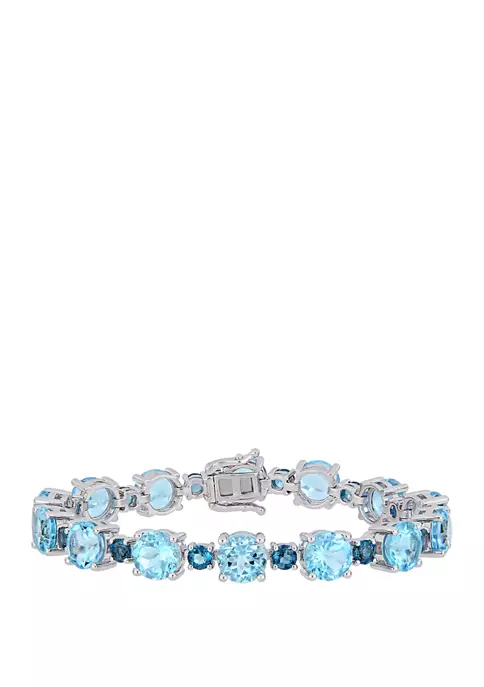 Promo 🛒 37.1 ct. t.w. Sky and London Blue Topaz Tennis Bracelet in Sterling Silver by Belk & Co. 🎉 1 Promo 🛒 37.1 ct. t.w. Sky and London Blue Topaz Tennis Bracelet in Sterling Silver by Belk & Co. 🎉