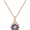 Hot Sale 😀 1/10 ct. t.w. Diamond and 2.48 ct. t.w. Created Pink Amethyst Pendant Necklace in 14K Rose Gold by Belk & Co. 🎉