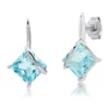Best deal 🛒 7 Millimeter Princess Cut Blue Topaz Drop Earrings in Sterling Silver by Belk & Co. 🎁