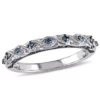 Cheap ✨ 1/6 ct. t.w. Blue Diamond Infinity Wedding Band in 10K White Gold with Black Rhodium by Belk & Co. 🧨