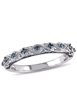 Cheap ✨ 1/6 ct. t.w. Blue Diamond Infinity Wedding Band in 10K White Gold with Black Rhodium by Belk & Co. 🧨 -DealsBelk & Co. Store Belk 16023