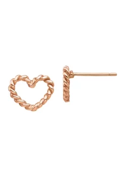 Top 10 ๐ 14K Rose Gold Polished Twisted Heart Post Earrings by Belk & Co. โ๏ธ