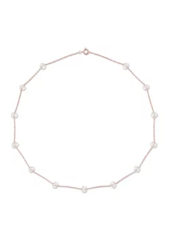 Hot Sale 😀 5.5-6mm Freshwater Cultured Pearl Tin-Cup Necklace in 10k Rose Gold by Belk & Co. 💯 -DealsBelk & Co. Store Belk 16037