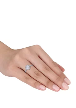 Buy 🧨 1.4 ct. t.w. Diamond Halo Engagement Ring in 14K White Gold by Belk & Co. 🔥 -DealsBelk & Co. Store Belk 16060