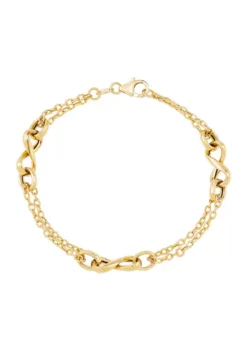 Cheapest 🎁 Infinity Station on Double Row Chain Bracelet in 10K Yellow Gold by Belk & Co. ⭐ -DealsBelk & Co. Store Belk 16072