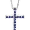 Best deal 😍 Sterling Silver Sapphire Cross Pendant Necklace by Belk & Co. ✔️