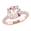 Hot Sale 🤩 3 ct. t.w. Morganite and 1/5 ct. t.w. Diamond Engagement Ring in 14k Rose Gold by Belk & Co. ✔️