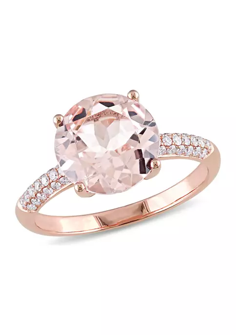 Hot Sale ๐คฉ 3 ct. t.w. Morganite and 1/5 ct. t.w. Diamond Engagement Ring in 14k Rose Gold by Belk & Co. โ๏ธ 1 Hot Sale ๐คฉ 3 ct. t.w. Morganite and 1/5 ct. t.w. Diamond Engagement Ring in 14k Rose Gold by Belk & Co. โ๏ธ