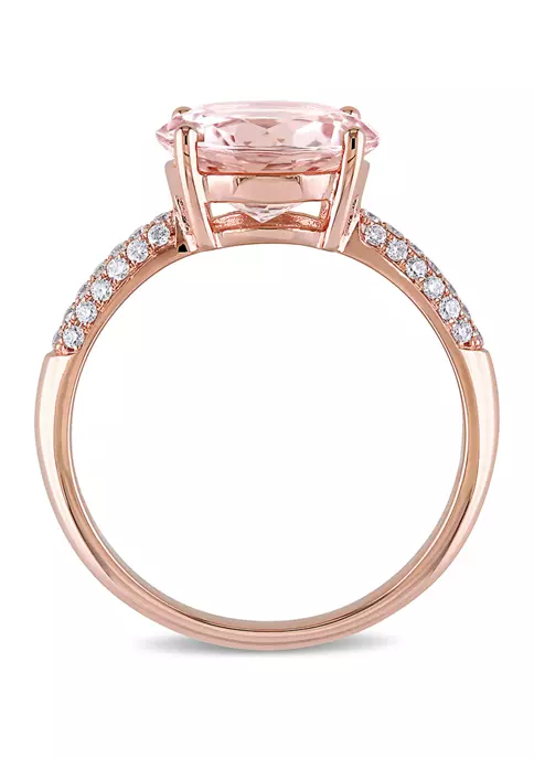 Hot Sale ๐คฉ 3 ct. t.w. Morganite and 1/5 ct. t.w. Diamond Engagement Ring in 14k Rose Gold by Belk & Co. โ๏ธ 3 Hot Sale ๐คฉ 3 ct. t.w. Morganite and 1/5 ct. t.w. Diamond Engagement Ring in 14k Rose Gold by Belk & Co. โ๏ธ - Image 3