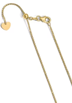 Best deal 💯 14K Yellow Gold 1 Millimeter Diamond Cut Open Franco Adjustable Chain by Belk & Co. ⭐ -DealsBelk & Co. Store Belk 16138