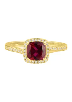 Outlet 🥰 1.15 ct. t.w. Lab Created Ruby and Lab Created White Sapphire Ring in 10K Yellow Gold by Belk & Co. 😉