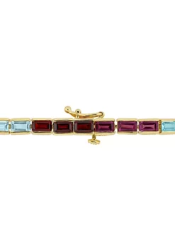 Cheapest 🛒 9.1 CT TGW Multi-Gemstone Tennis Bracelet in Yellow Plated Sterling Silver by Belk & Co. 👏 -DealsBelk & Co. Store Belk 16197