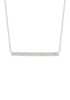 Outlet ⭐ 1.08 ct. t.w. Created Opal Bar Necklace in Sterling Silver by Belk & Co. 😍 -DealsBelk & Co. Store Belk 1620