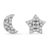 New ⌛ 1/6 ct. t.w. Diamond Moon & Star Stud Earrings in Sterling Silver by Belk & Co. 😀