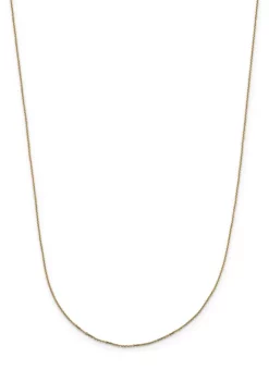 Top 10 🔥 14K Yellow Gold 1 Millimeter Diamond Cut Adjustable Cable Chain by Belk & Co. 😉