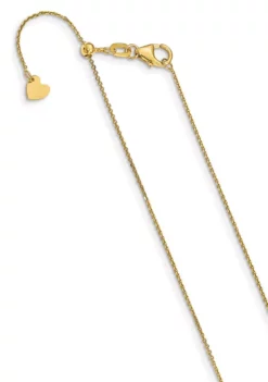 Top 10 🔥 14K Yellow Gold 1 Millimeter Diamond Cut Adjustable Cable Chain by Belk & Co. 😉 -DealsBelk & Co. Store Belk 16249