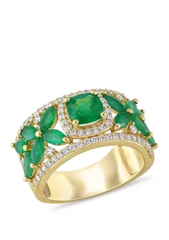New ๐ 2.54 ct. t.w. Emerald and 1/2 ct. t.w. Diamond Ring in 14k Yellow Gold by Belk & Co. ๐งจ