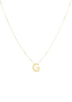 Discount 🎁 14 Karat Yellow Gold Block Initial-G Necklace by Belk & Co. ✔️ -DealsBelk & Co. Store Belk 16291