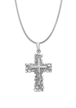 Cheapest ⭐ Cross Pendant Necklace in Sterling Silver by Belk & Co. 🔔 -DealsBelk & Co. Store Belk 16301