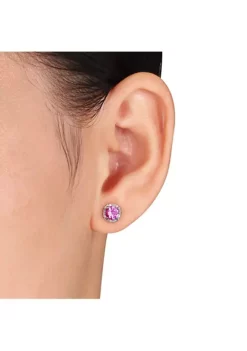 Best reviews of ⭐ Lab Created 1.18 ct. t.g.w. Created Pink Sapphire and Diamond Accent Stud Earrings in Sterling Silver by Belk & Co. ✨ -DealsBelk & Co. Store Belk 16316