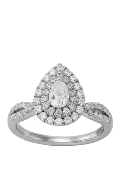 New ๐ฅฐ My Forever 1 ct. t.w Pear & Round Diamond Engagement in 14k White Gold by Belk & Co. ๐งจ
