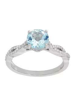 Budget 😀 10K White Gold Aquamarine Diamond Engagement Ring by Belk & Co. 🌟 -DealsBelk & Co. Store Belk 16344