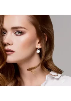 New 😀 3.1 CT TGW Opal and White Topaz Hinged Hoop Charm Earrings in Sterling Silver by Belk & Co. 🌟 -DealsBelk & Co. Store Belk 16373