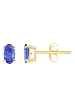 Flash Sale 🧨 14K Gold 5x3 Oval Tanzanite Earrings by Belk & Co. 🎁 -DealsBelk & Co. Store Belk 16378