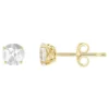 Best Sale 🧨 14K Yellow Gold 5mm Round White Topaz Stud Earrings by Belk & Co. ✔️