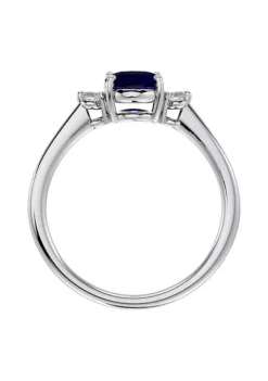 Cheapest ๐ Lab Created 1 1/3cttw Oval Shape Created Sapphire and Two Diamond Ring In Sterling Silver by Belk & Co. โ 8 Cheapest ๐ Lab Created 1 1/3cttw Oval Shape Created Sapphire and Two Diamond Ring In Sterling Silver by Belk & Co. โ -DealsBelk & Co. Store Belk 16412