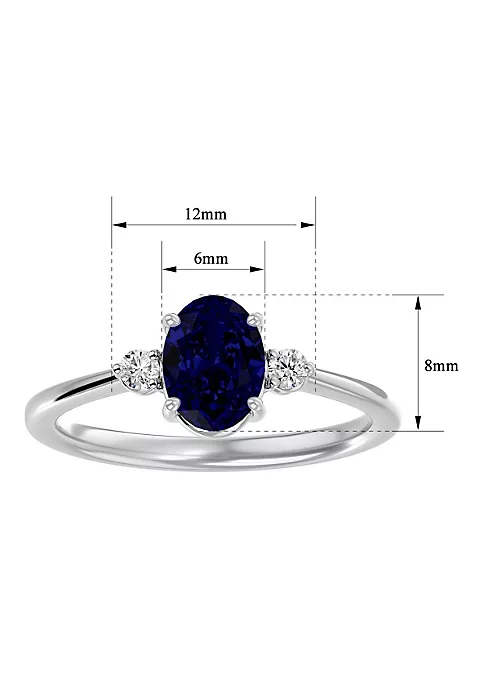 Cheapest ๐ Lab Created 1 1/3cttw Oval Shape Created Sapphire and Two Diamond Ring In Sterling Silver by Belk & Co. โ 5 Cheapest ๐ Lab Created 1 1/3cttw Oval Shape Created Sapphire and Two Diamond Ring In Sterling Silver by Belk & Co. โ - Image 5