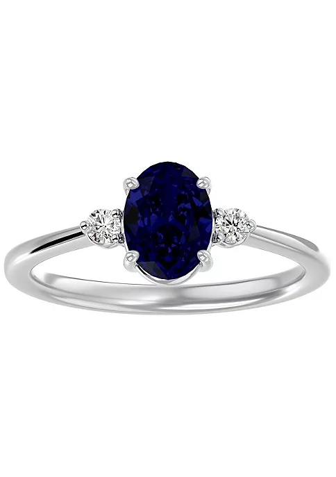 Cheapest ๐ Lab Created 1 1/3cttw Oval Shape Created Sapphire and Two Diamond Ring In Sterling Silver by Belk & Co. โ 6 Cheapest ๐ Lab Created 1 1/3cttw Oval Shape Created Sapphire and Two Diamond Ring In Sterling Silver by Belk & Co. โ - Image 6