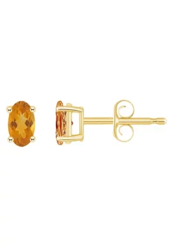 Best reviews of 🎉 14K Gold 5x3 Oval Citrine Earrings by Belk & Co. 😀