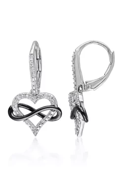 Best deal 💯 Diamond Heart Infinity Earrings in Sterling Silver by Belk & Co. ❤️