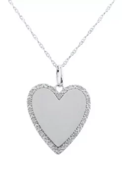 Top 10 🔔 1/10 ct. t.w. Diamond Heart Necklace in Sterling Silver with 18" Singapore Chain by Belk & Co. 🤩