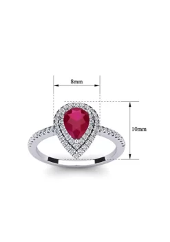 Cheapest โ๏ธ Lab Created 1cttw Pear Shape Created Ruby and Double Halo Diamond Ring In Sterling Silver by Belk & Co. ๐ 10 Cheapest โ๏ธ Lab Created 1cttw Pear Shape Created Ruby and Double Halo Diamond Ring In Sterling Silver by Belk & Co. ๐ -DealsBelk & Co. Store Belk 16483