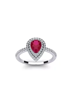 Cheapest โ๏ธ Lab Created 1cttw Pear Shape Created Ruby and Double Halo Diamond Ring In Sterling Silver by Belk & Co. ๐ 11 Cheapest โ๏ธ Lab Created 1cttw Pear Shape Created Ruby and Double Halo Diamond Ring In Sterling Silver by Belk & Co. ๐ -DealsBelk & Co. Store Belk 16484