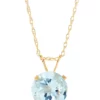 Best deal ✔️ 1.6 ct. t.w. Aquamarine Pendant Necklace in 10K Yellow Gold by Belk & Co. ✔️