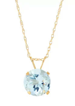 Best deal ✔️ 1.6 ct. t.w. Aquamarine Pendant Necklace in 10K Yellow Gold by Belk & Co. ✔️
