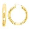 Cheap 🌟 6 mm x 40 mm Round Tube Hoop Earrings in Gold Over Sterling Silver by Belk & Co. 🥰